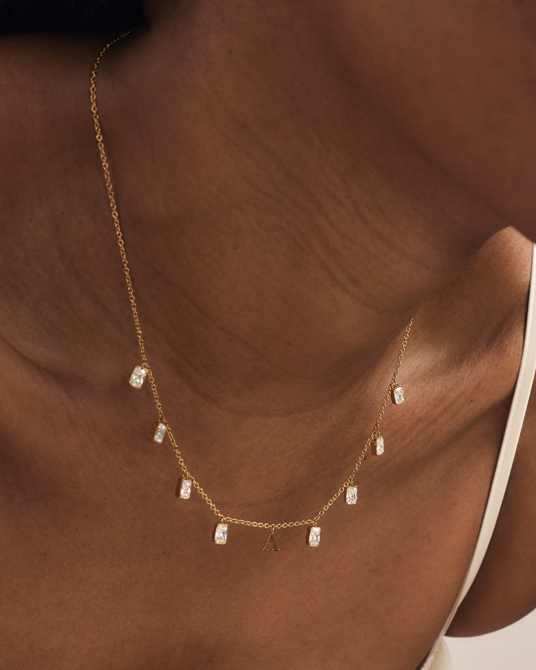 Initial Drop Necklace (Emerald Cut) - Image 3