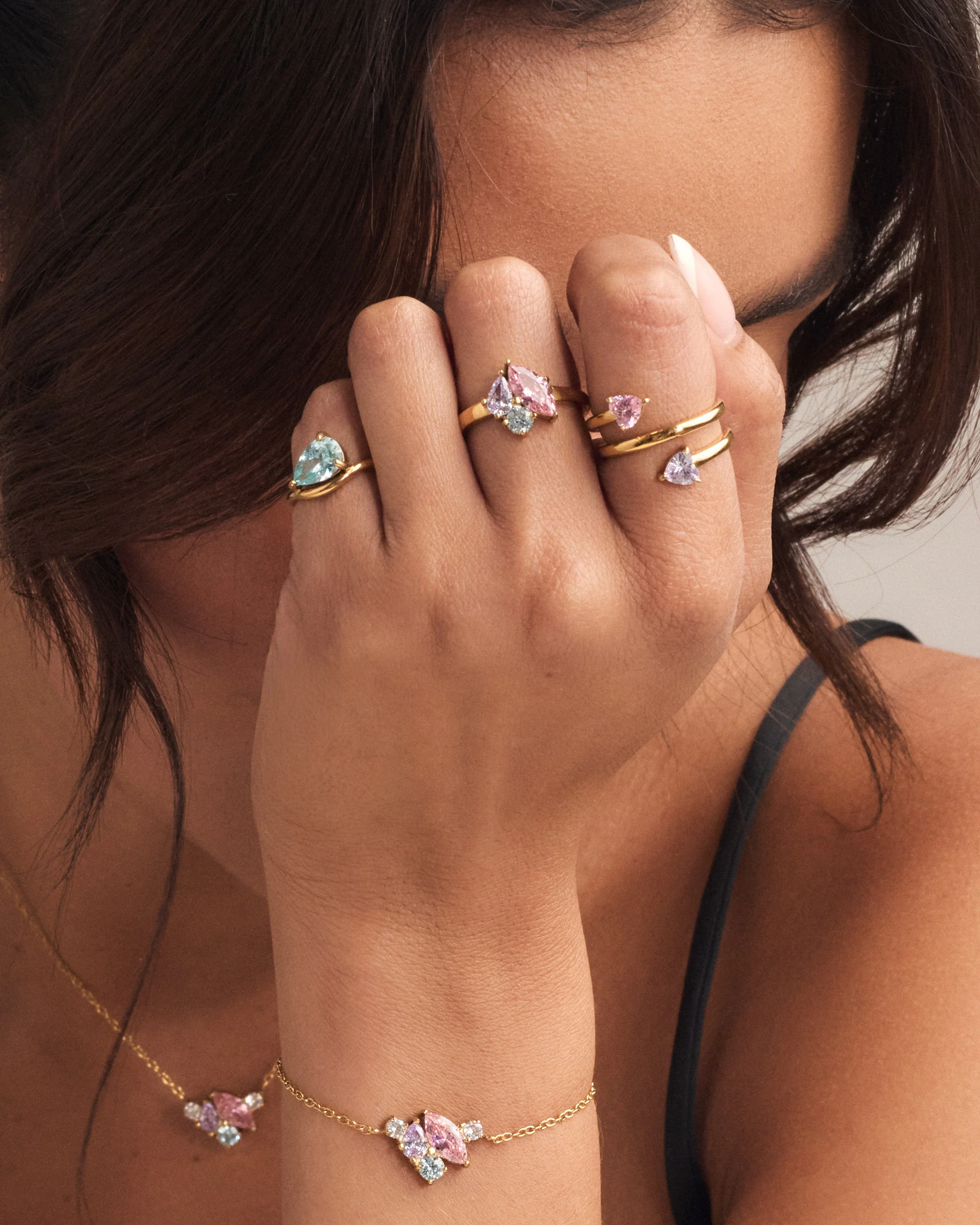 Twin Hearts Birthstone Ring - Image 4
